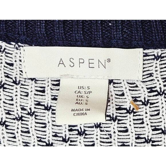 Aspen Men's Fair Isle Polar Bear Christmas Sweater Navy Blue White Small - Picture 6 of 8